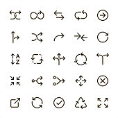 Interface Arrows - Pixel Perfect line icons
