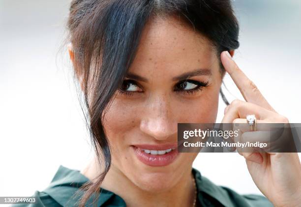 Meghan, Duchess of Sussex visits the University of Chichester's Engineering and Technology Park on October 3, 2018 in Bognor Regis, England. The Duke...