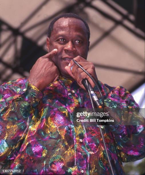 July 29: MANDATORY CREDIT Bill Tompkins/Getty Images Johnny Ventura performs at Central Park Summerstage on July 29, 1995 in New York City.