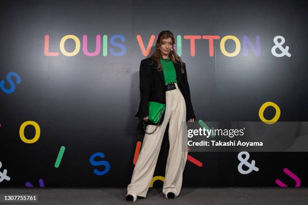 Model Rola attends the 'Louis Vuitton &' exhibition at jing on March 18, 2021 in Tokyo, Japan.