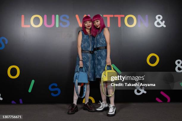 Attend the 'Louis Vuitton &' exhibition at jing on March 18, 2021 in Tokyo, Japan.