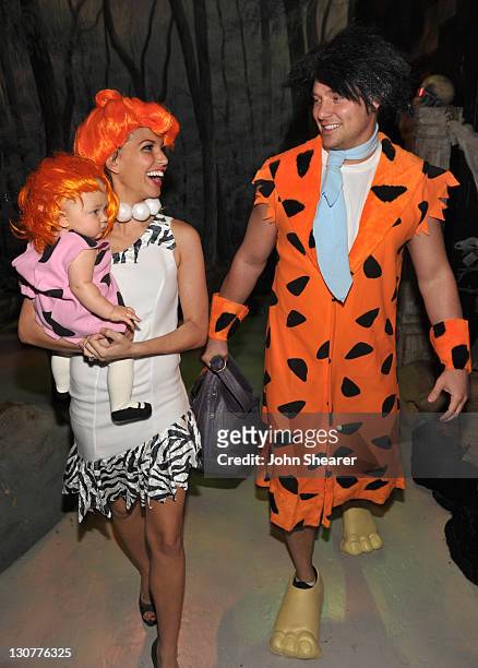 Ava Grace Strickland, Melissa Rycroft, and Tye Strickland attend the 18th Annual "Dream Halloween Los Angeles" at Barker Hangar on October 29, 2011...