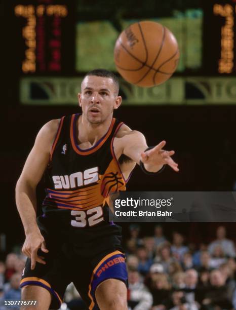 Jason Kidd, Shooting Guard and Point Guard for the Phoenix Suns during the NBA Midwest Division basketball game against the Denver Nuggets on 20th...