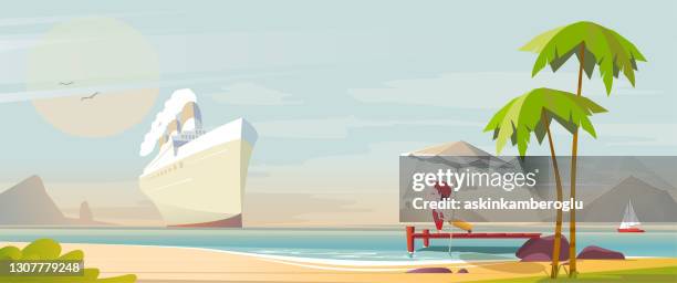 excited anticipation - pier stock illustrations