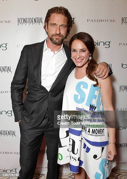 Gerard Butler and Sari Tuschman at the Los Angeles Confidential Men's Event With Cover Star Gerard Butler Presented By Bing at Palihouse on October...
