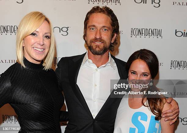 Los Angeles Confidentioal Magazine's Group Publisher Alison Miller, actor Gerard Buther and Los Angeles Confidential Magazine's Editor-in-Chief Sari...