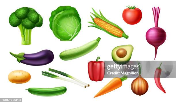 ilustraciones, imágenes clip art, dibujos animados e iconos de stock de conjunto de verduras - calabacín