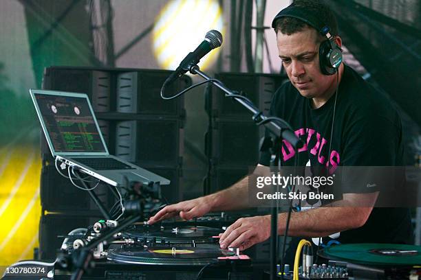 Zach Sciacca, better known as DJ Z-Trip performs during the 2011 Voodoo Experience at City Park on October 29, 2011 in New Orleans, Louisiana.