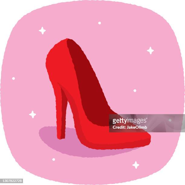 high heel shoe doodle 4 - red shoe stock illustrations