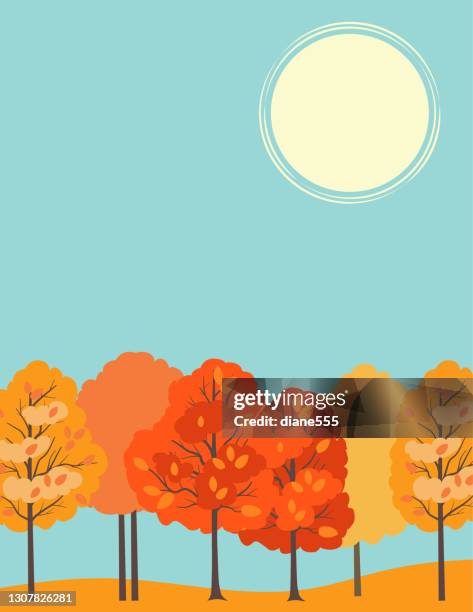 Fall Trees Background Vector Fall Tree Clipart
