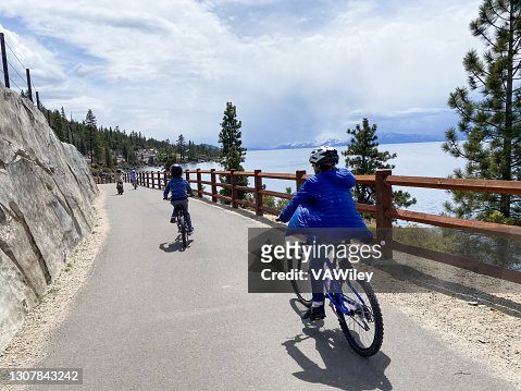 Beautiful bike ride around Lake Tahoe, Nevada