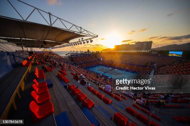 General view of the match between Cameron Norrie of Great Britain and Dominik Koepfer of Germany as part of the Telcel Mexican Open 2021 at Princess...