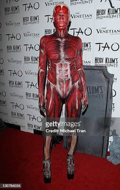 Heidi Klum arrives at her 12th Annual Halloween Party at TAO Nightclub at The Venetian on October 29, 2011 in Las Vegas, Nevada.