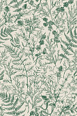 Botanical seamless hand-drawn pattern.