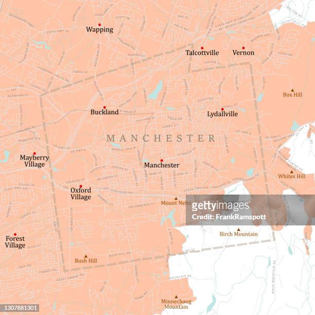 ct hartford manchester vector road map - greater london stock illustrations