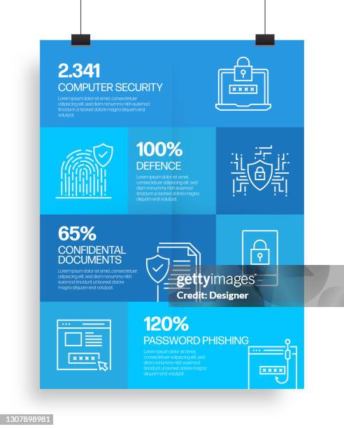 data security and cyber security related process infographic template. process timeline chart. workflow layout with linear icons - verify identity stock illustrations