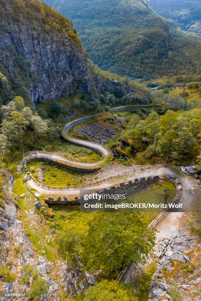 Old road Vindhellavegen, Kongevegen, Old Royal Road over Filefjell, near Vindhella, Norway