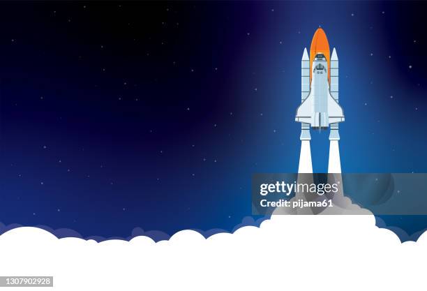 ilustrações de stock, clip art, desenhos animados e ícones de space shuttle launch - atlantis