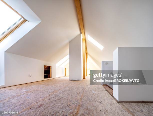 conversion of an attic into a spacious living area, germany - attic conversion stockfoto's en -beelden