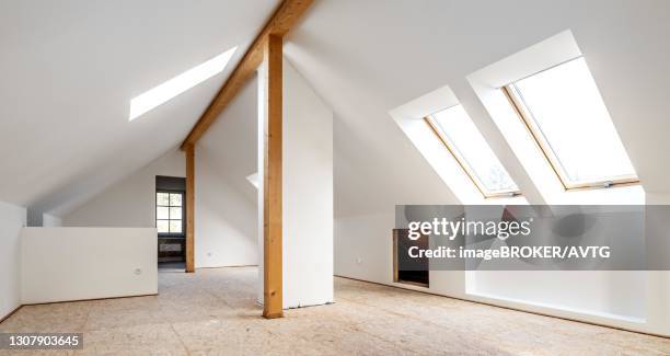 conversion of an attic into a spacious living area, germany - attic conversion stockfoto's en -beelden