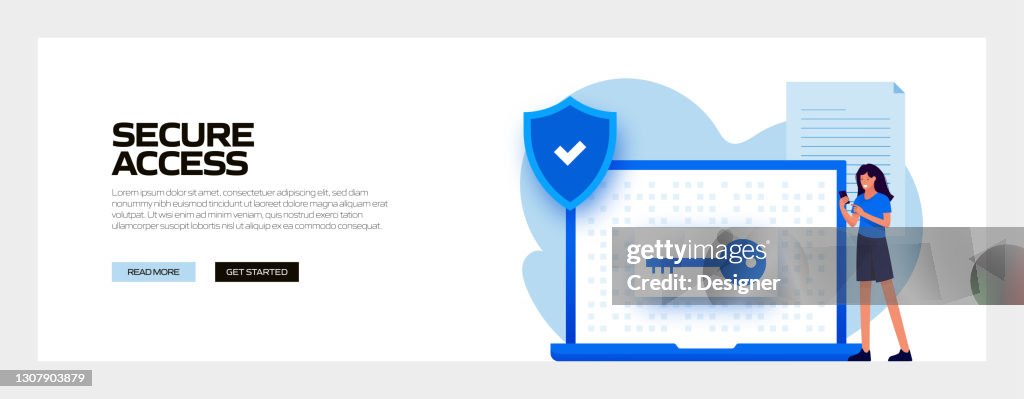 Secure Access Concept Vector Illustration For Website Banner ...