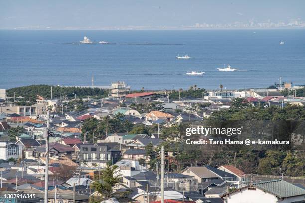 the residential district by the sea in kanagawa prefecture of japan - chigasaki beach stock pictures, royalty-free photos & images