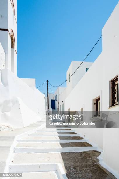 stairway of a greek village - スキアトス島 ストックフォトと画像