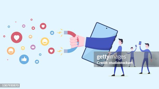 social media - adulation stock illustrations