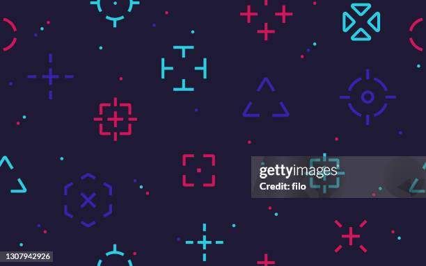 seamless gamer shooting target background pattern - space war stock illustrations