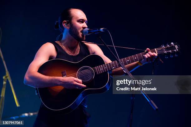 Jordi Davieson of San Cisco performs on stage at the Hear & Now Festival on March 19, 2021 in Perth, Australia.