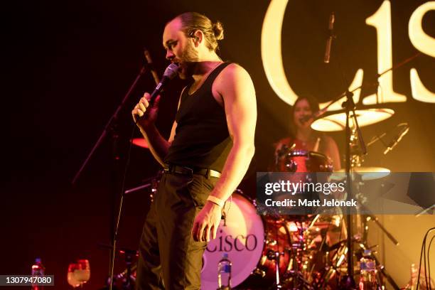 Jordi Davieson of San Cisco performs on stage at the Hear & Now Festival on March 19, 2021 in Perth, Australia.