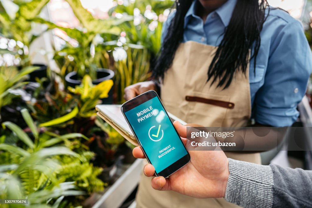 Contactless payment in garden center