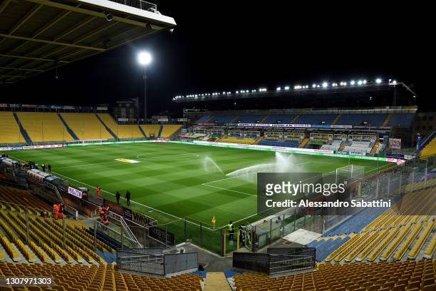 General view of the stadium prior to the start of the Serie A match between Parma Calcio and Genoa CFC at Stadio Ennio Tardini on March 19, 2021 in...