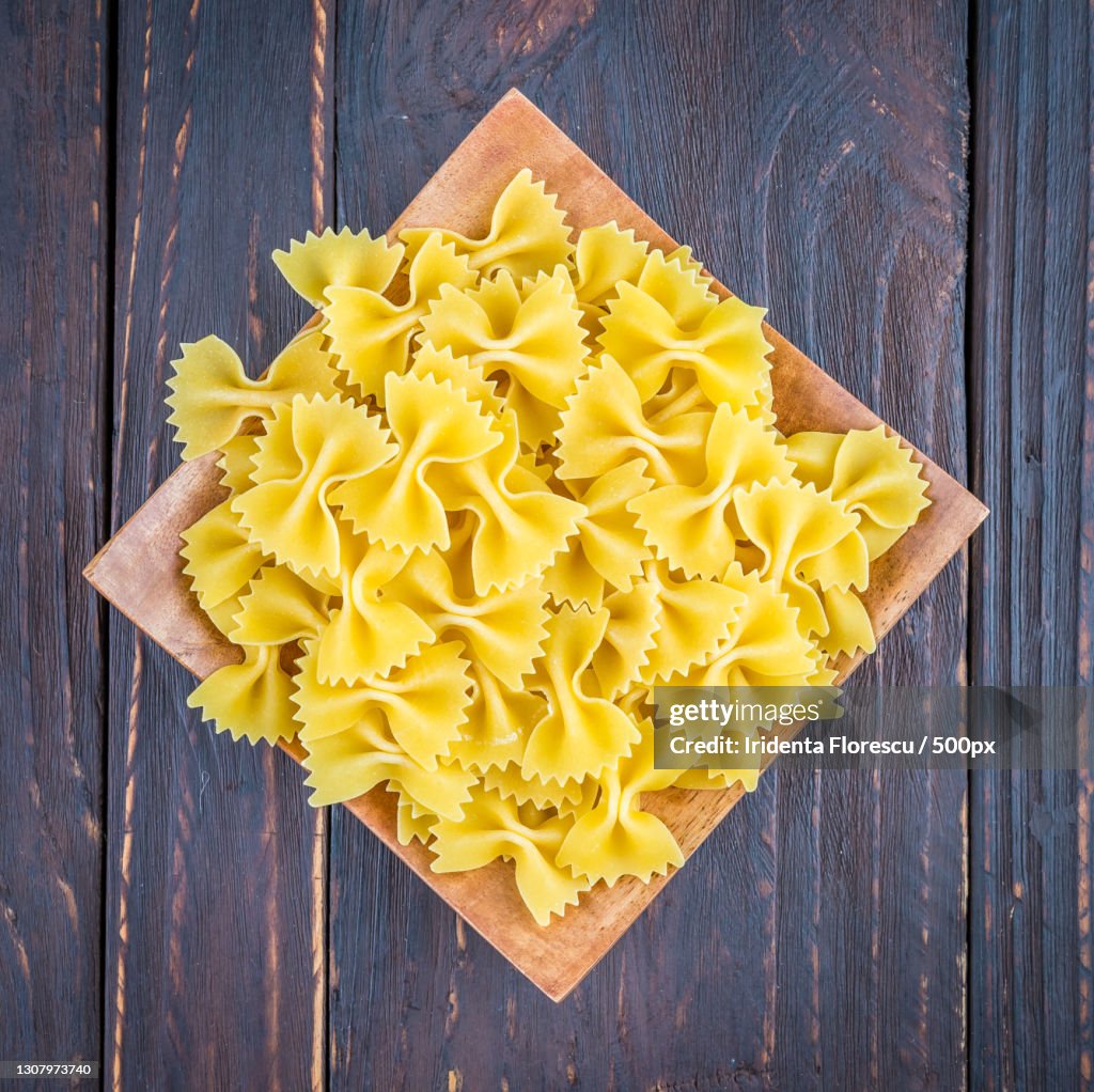 Directly above shot of pasta on table