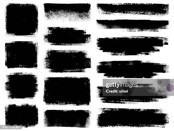 ilustrações de stock, clip art, desenhos animados e ícones de grunge design elements - moldura preta