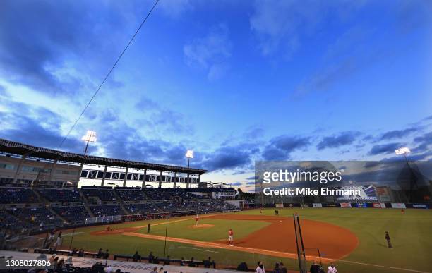 General view of George M. Steinbrenner Field during a Spring Training game between the New York Yankees and the Philadelphia Phillies on March 19,...