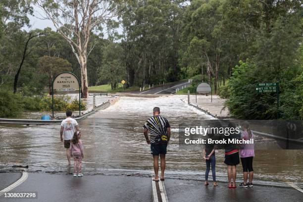 Heavy flooding is seen at Cattai Creek on March 20, 2021 in Maraylya, Australia. Heavy rain and flooding has trigger evacuations on the New South...