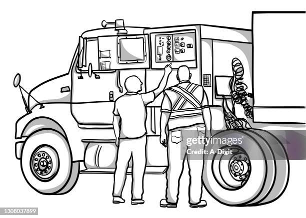 truckerstroubleshooting - rest stop stock illustrations