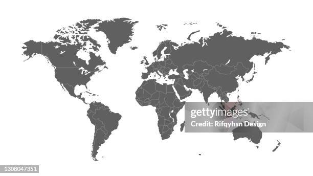 ilustrações de stock, clip art, desenhos animados e ícones de detailed world map with countries - political map of south africa