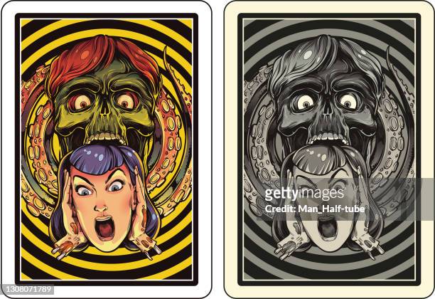 playing card design - zombie stock illustrations