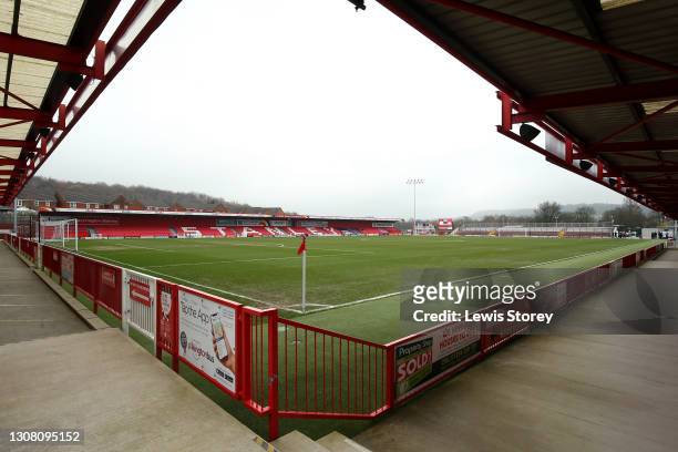 General view inside the stadium prior to the Sky Bet League One match between Accrington Stanley and Wigan Athletic at The Crown Ground on March 20,...