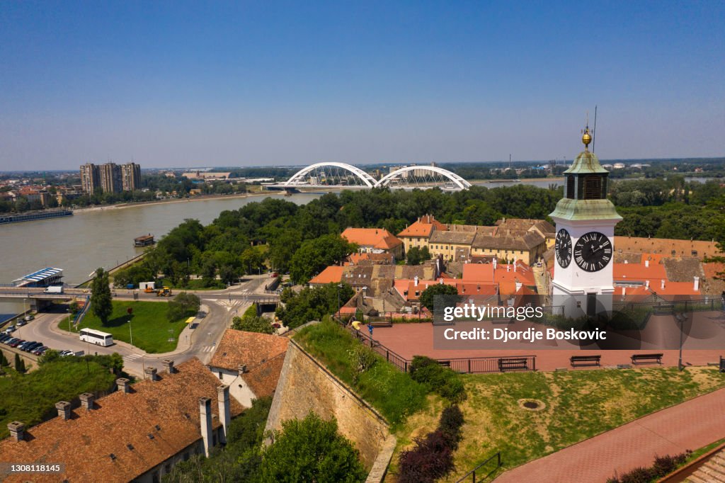 Petrovaradin Fortress Clock Tower Aerial View