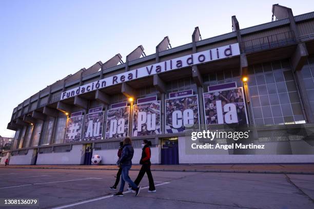 General view outside the stadium prior to the La Liga Santander match between Real Valladolid CF and Sevilla FC at Estadio Municipal Jose Zorrilla on...