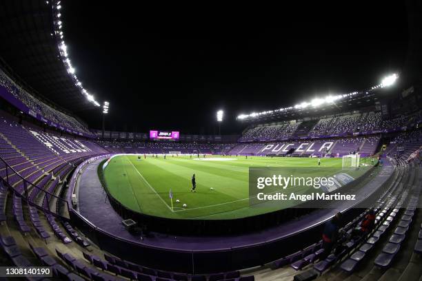 General view inside the stadium prior to the La Liga Santander match between Real Valladolid CF and Sevilla FC at Estadio Municipal Jose Zorrilla on...