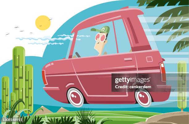 getting away from it all - test drive stock illustrations