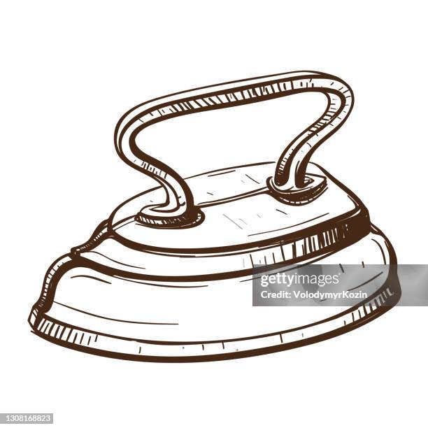 retro flatiron black and white sketch pencil - metal cutting machine stock illustrations