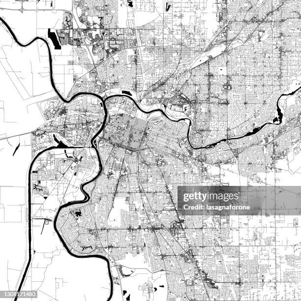 サクラメント、カリフォルニア州米国ベクターマップ - sacramento点のイラスト素材／クリップアート素材／マンガ素材／アイコン素材