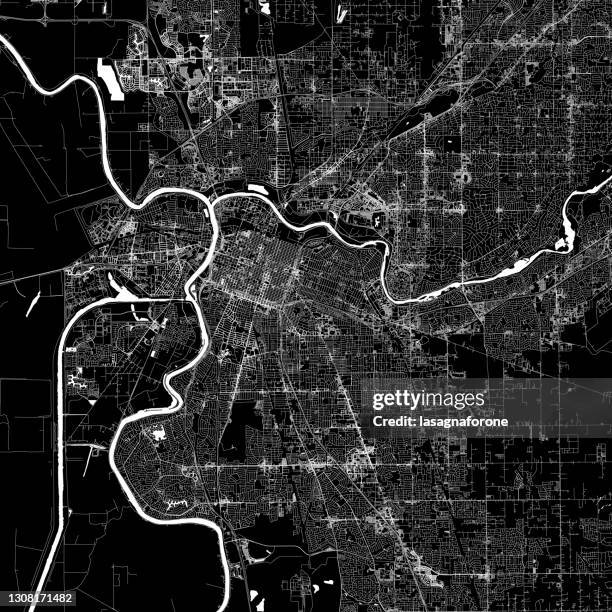 サクラメント、カリフォルニア州米国ベクターマップ - sacramento点のイラスト素材／クリップアート素材／マンガ素材／アイコン素材