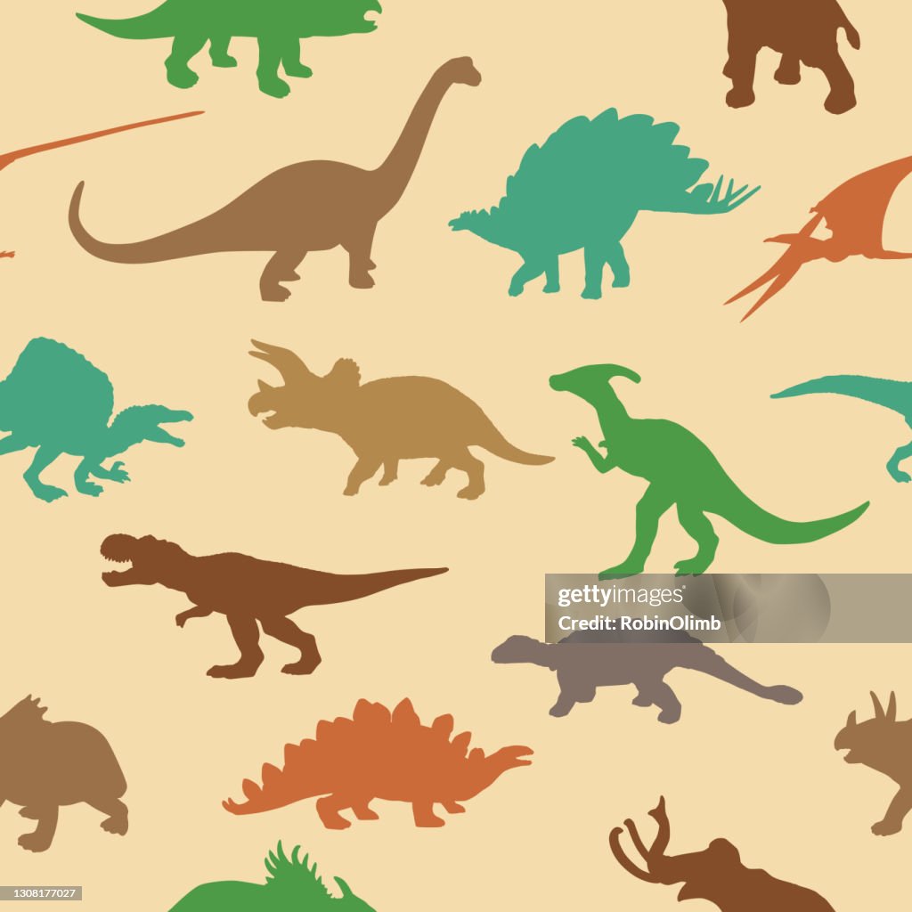 Het Naadloze Patroon van dinosaurussen