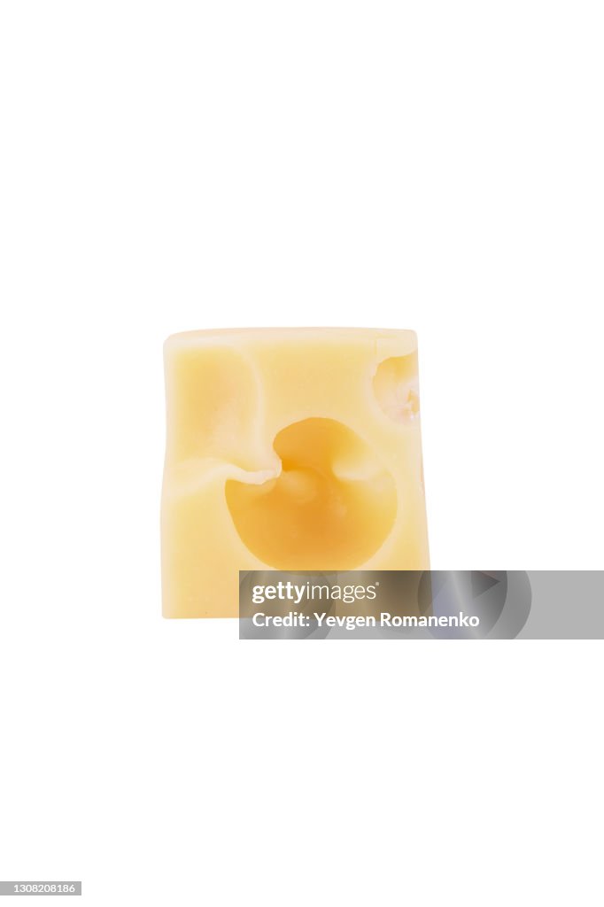 Cheese cube isolated on white background